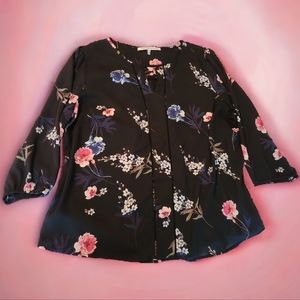 Black floral bouse